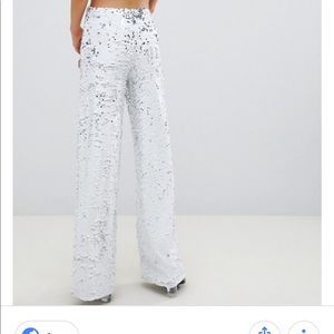 White sequin wide leg pants!!